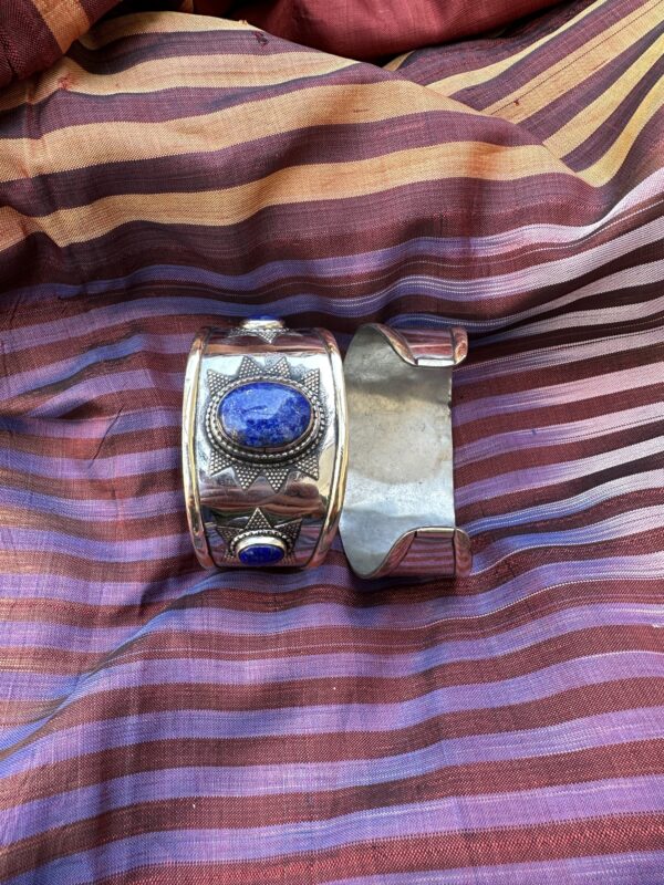 Antique afghan lapis handcuffs