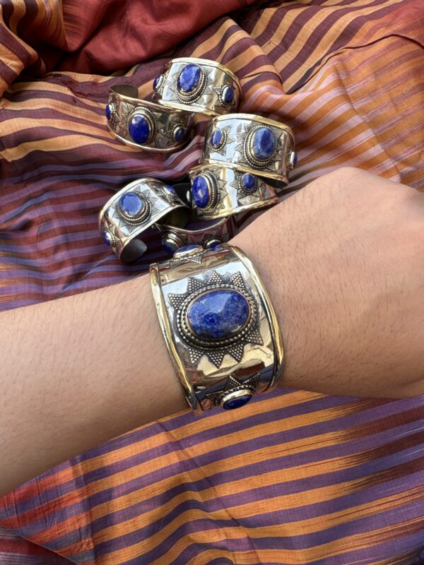 Antique afghan lapis handcuffs - Image 3
