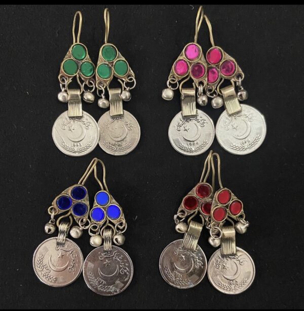Afghan vintage coins earrings
